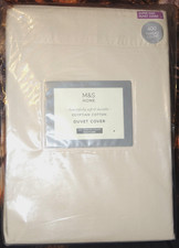 M&S EGYPTIAN COTTON DUVET COVER SUPERKING 400 THREAD COUNT CHAMPAGNE - NEW