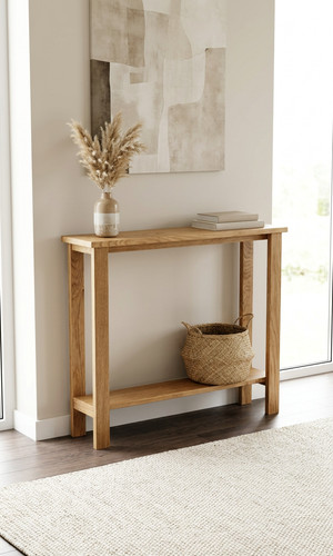 Slim solid oak console table - slim,