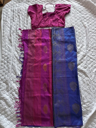 Pink blue silk - pink, with