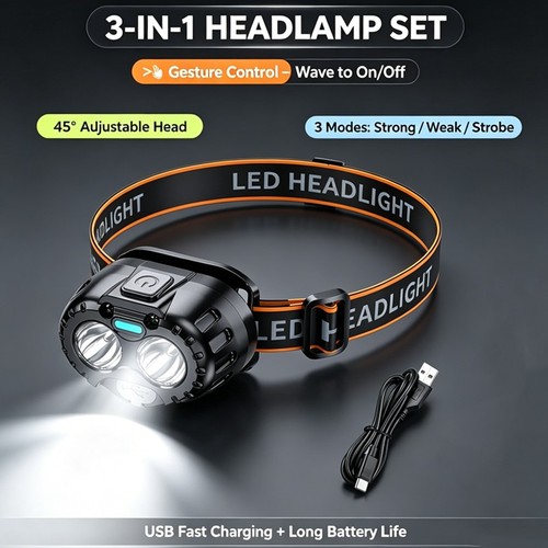 Led head torch ipx4 headlight - ipx4,
