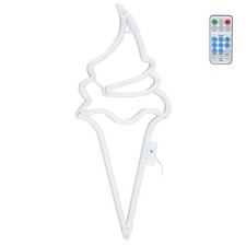 Ice Cream Shaped Neon Light LED Sign Light W/ Remote Control For Party Decor USB