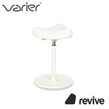 Varier Move Sit-Stand Stool Leather LEA700 White Base White Ash Wood