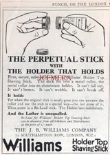 WILLIAMS 'Holder Top' Shaving Stick Advert #3 : Original Antique 1921 Print