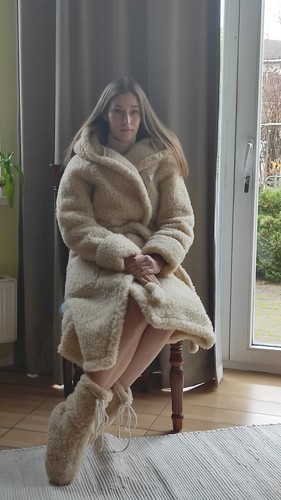 Merino woolen hooded - merino, bathrobe