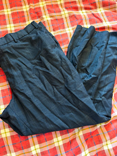 Mens grey check trousers 42in - grey,