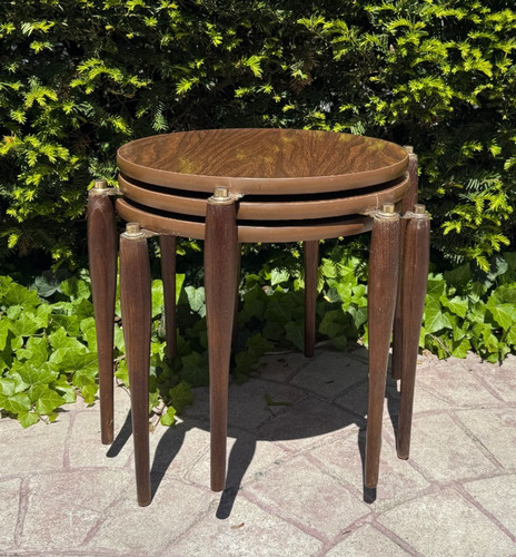 Mid century walnut stacking - walnut,