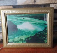 Vintage Illuminated Niagra Falls Waterfall Moving Picture Lights Up Plug In 