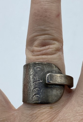 Silver spoon wrap chunky ring - silver,
