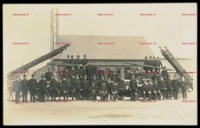 Dunfermline Fire Brigade Police Postcard c.1908 Vintage Photograph Fife RPPC