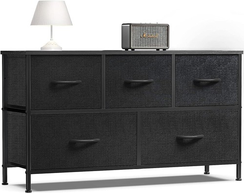 Black drawers dresser - black,