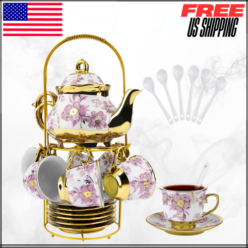 Porcelain tea set metal - set,