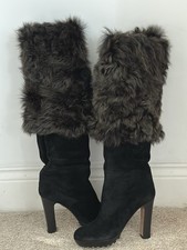 Ugg Australia Vittoria  Toscana Fur Tall Boots Black, UK Size 6.5 HIGH RRP!!!