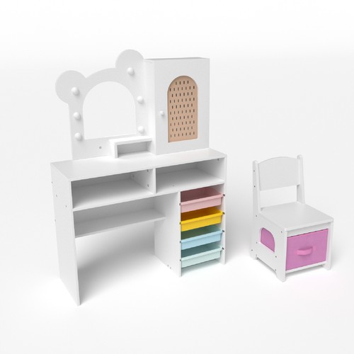 Kids vanity table with led - kids,