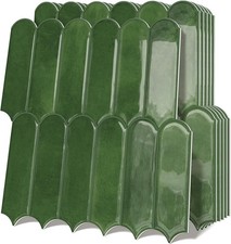 Tiwoos Dark Green Peel and Stick self adhesive wall Tiles for Bathroom Kitchen T