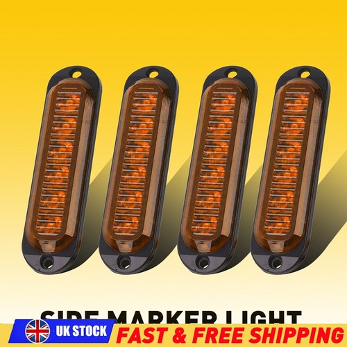 Amber oval led side - 4x,