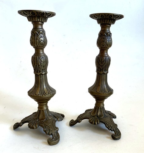 Vtg baroque brass candlestick - vtg,