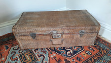 Antique Woven Rattan Suitcase