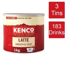 Kenco Latte Smooth & Silky Instant Coffee Tin 3 x 1kg - 183 Servings