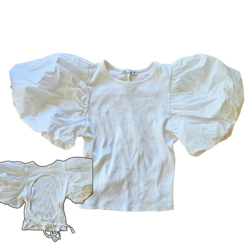 Zara women small white puff - women's,