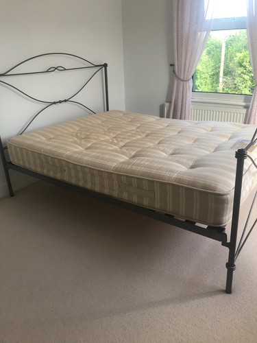 King sized metal bed - bed, frame