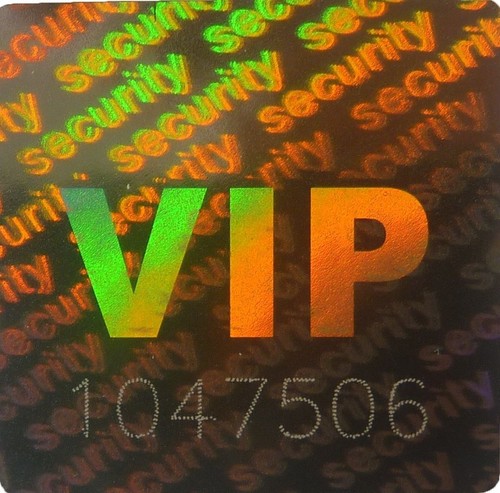 Vip numbered security hologram - vip,