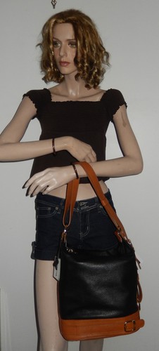 Leather handbag valentina - leather,