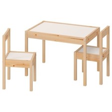 IKEA Children's Table and 2 Chairs White Pine SOLID WOOD BRAND NEW