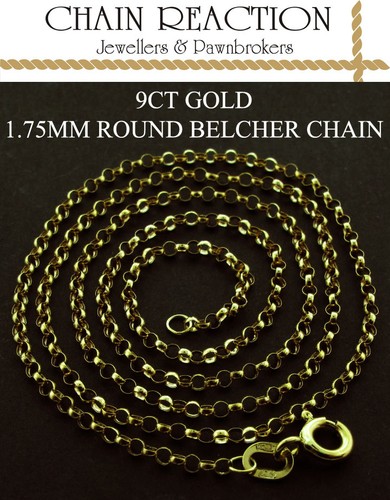 9ct gold belcher - chain, 16"