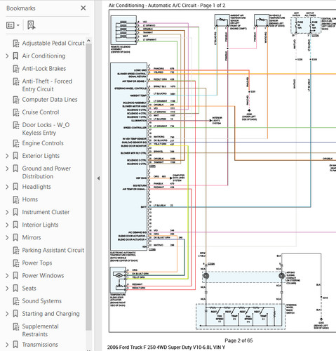 Ford 250 2006 - color, wiring