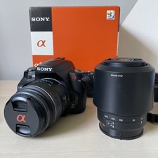 Sony A230 w Double Lens 18-55mm + 55-200mm 10.2MP Black Camera Boxed - Excellent