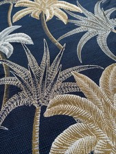 Woven Palm Tree Curtains PAIR