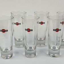 Vintage Home Bar Set of 6 Martini Tall Drinking Glasses Drinkware Breweriana