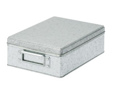 MUJI MoMA Small Galvanized Iron Box 7.5 in × 10.6 in × 3.3 in Silver Storage