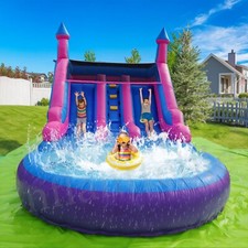 Commercial Giant Inflatable Bounce House Double Water Slides Combo Climber Pool