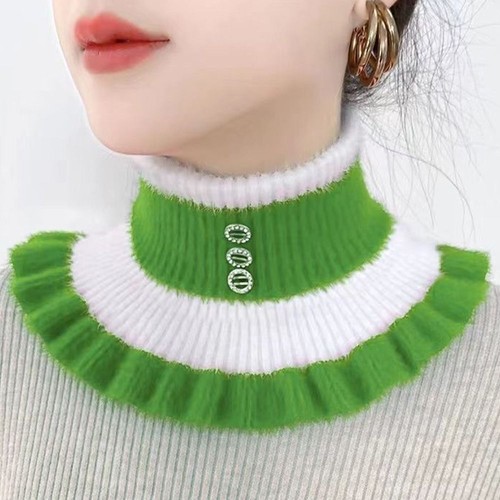 Thick mink velvet ruffle neck - mink,