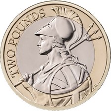 2022 Britannia £2 Two Pound Coin, BU Royal Mint with Light Imperfections