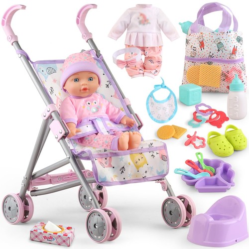 Baby doll stroller set - doll,