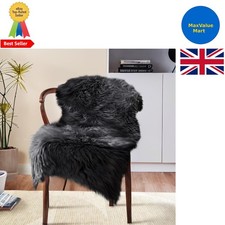 Fluffy Sheepskin Rug Black