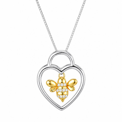 925 sterling silver - heart, bee