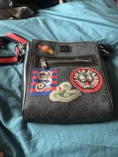 Pre-Loved Gucci Night Courrier Zip Canvas Messenger Bag. Great Condition