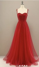 Zapaka Women's/ Girls Prom Wedding Maxi Dresses Size 10/12 Red BNWT