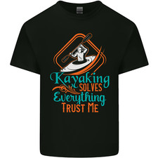 Kayaking Solves Everything Funny Kayak Kids T-Shirt Childrens