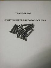 SLOTTED STEEL WOOD SCREWS - ALL SIZES - TRADE GRADE -  25's