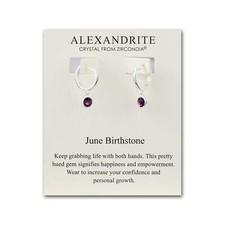 June Birthstone Hoop Earrings