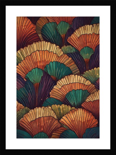 Moody art deco fan framed - fan,