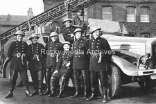 bbi-90 WWII Firemen & Engine, NFS 36 National Fire Service. Photo