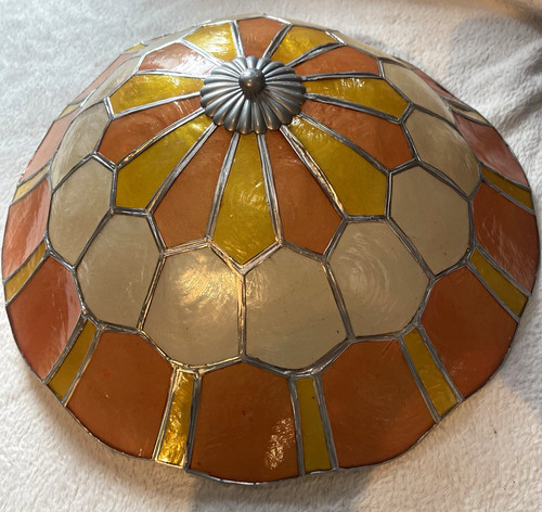 Tiffany style uplighter - tiffany, capiz