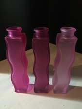 IKEA Skämt Vintage Colourful Frosted Glass Vase pink x3