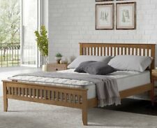 SOLID WOOD BED FRAME SHAKER STYLE OAK SINGLE DOUBLE 5FT KINGSIZE MATTRESS OPTION