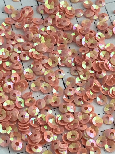 Sequins 3mm salmon pink - sequins,